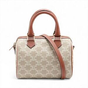 Celine Triomphe leather handbag beige